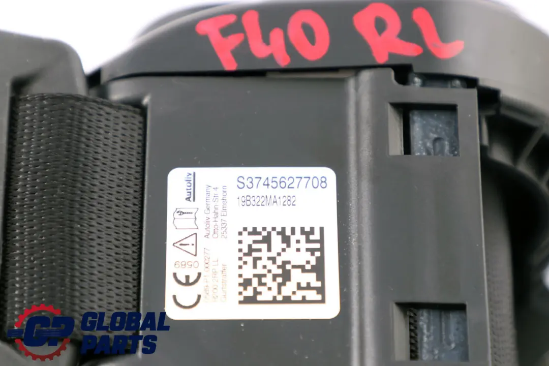 BMW F40 Rear Left Upper Seat Belt N/S Black - SKU 7456277 - Part number 7456277