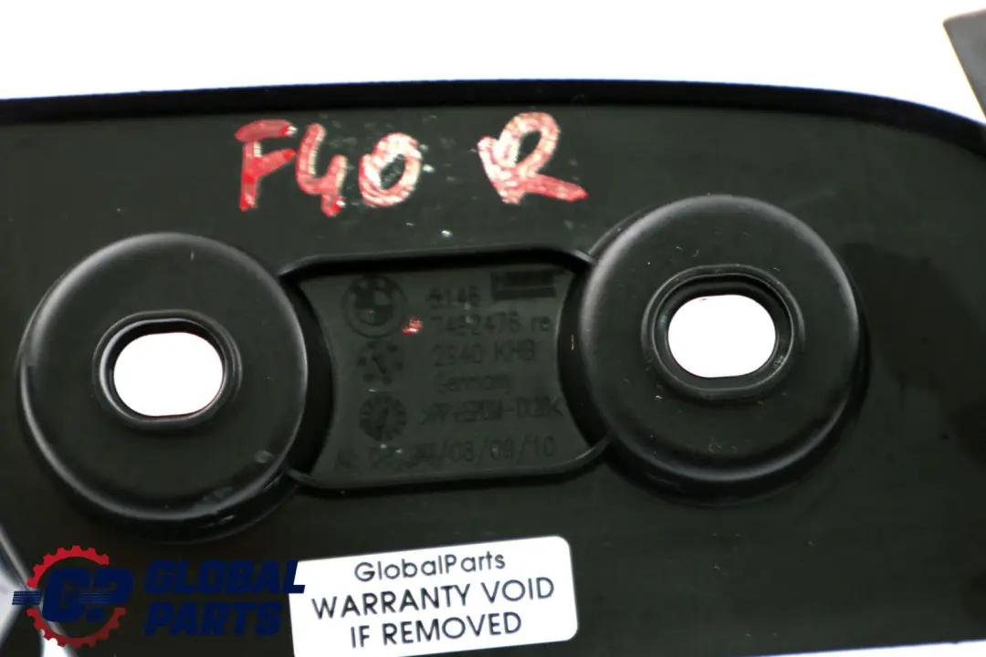BMW F40 Cubierta Panel Bandeja Cinturón Trasero Derecho Negro - SKU 7492476 - Número de pieza 7492476