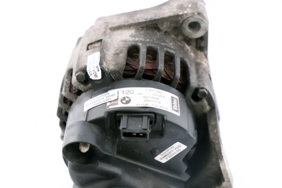 M54 Generator Alternator 120A VALEO to BMW 3 5 X5 Series E39 E46 E53 3.0i with Part number 7501593 BMW 3 5 X5 Series E39 E46 E53 3.0i M54 Generator Alternator 120A VALEO - SKU 7501593 - Part number 7501593