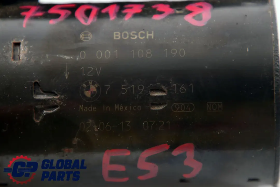 M54 1,4KW Anlasser für BMW X5 E53 3.0I mit Teilenummer 7501738 BMW X5 E53 3.0I M54 1,4KW Anlasser - SKU 7501738 - Teilenummer 7501738