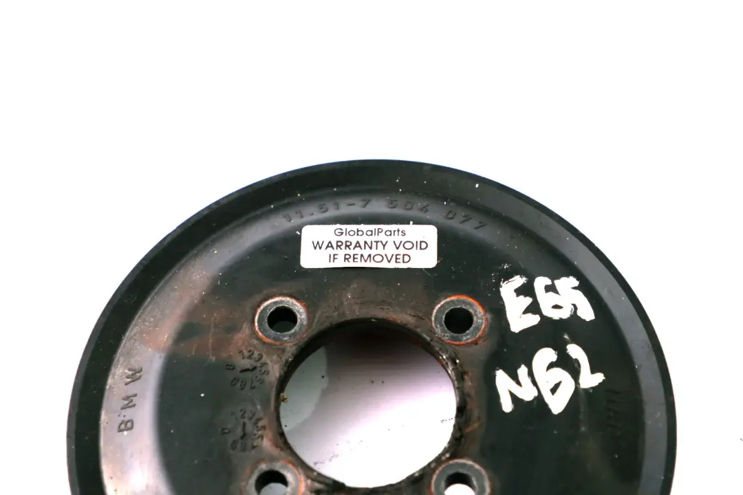N62 Petrol Engine Water Pump Pulley to BMW 5 6 7 Series E60 E63 E65 with Part number 7504077 BMW 5 6 7 Series E60 E63 E65 N62 Petrol Engine Water Pump Pulley - SKU 7504077 - Part number 7504077
