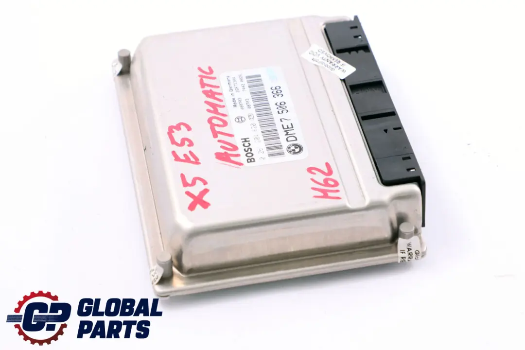 M62 Engine Control Unit ECU DME Automatic to BMW 5 7 E38 E39 X5 E53 Petrol with Part number 7506366 BMW 5 7 E38 E39 X5 E53 Petrol M62 Engine Control Unit ECU DME Automatic - SKU 7506366 - Part number 7506366