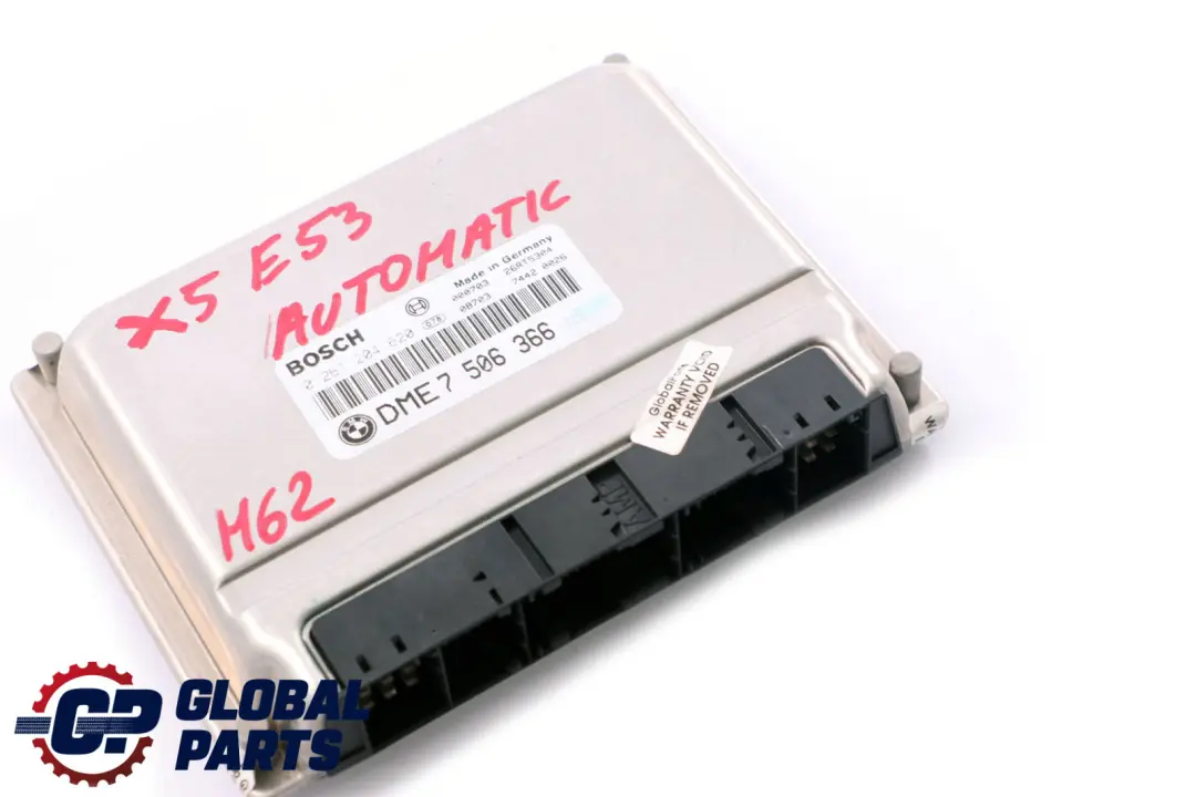 M62 Engine Control Unit ECU DME Automatic to BMW 5 7 E38 E39 X5 E53 Petrol with Part number 7506366 BMW 5 7 E38 E39 X5 E53 Petrol M62 Engine Control Unit ECU DME Automatic - SKU 7506366 - Part number 7506366