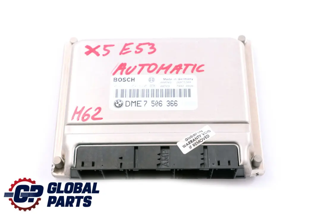 M62 Engine Control Unit ECU DME Automatic to BMW 5 7 E38 E39 X5 E53 Petrol with Part number 7506366 BMW 5 7 E38 E39 X5 E53 Petrol M62 Engine Control Unit ECU DME Automatic - SKU 7506366 - Part number 7506366