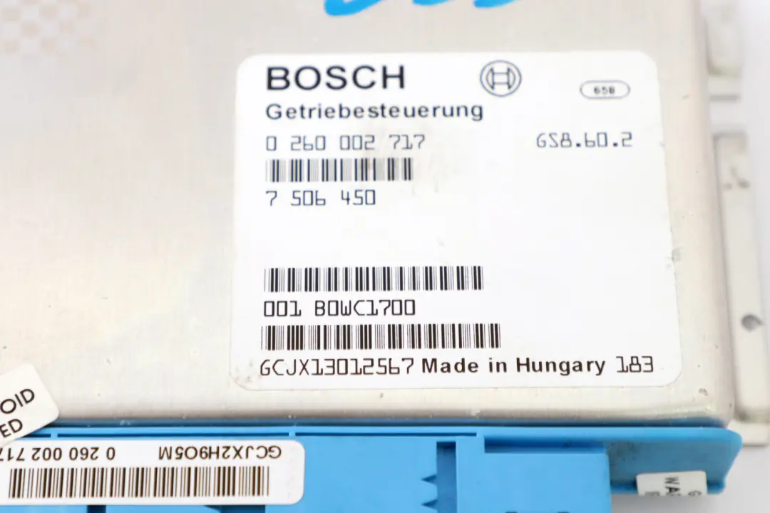 Gearbox Basic Control Unit EGS to BMW 5 7 X5 Series E38 E39 E53 Automatic with Part number 7506450 BMW 5 7 X5 Series E38 E39 E53 Automatic Gearbox Basic Control Unit EGS - SKU 7506450 - Part number 7506450