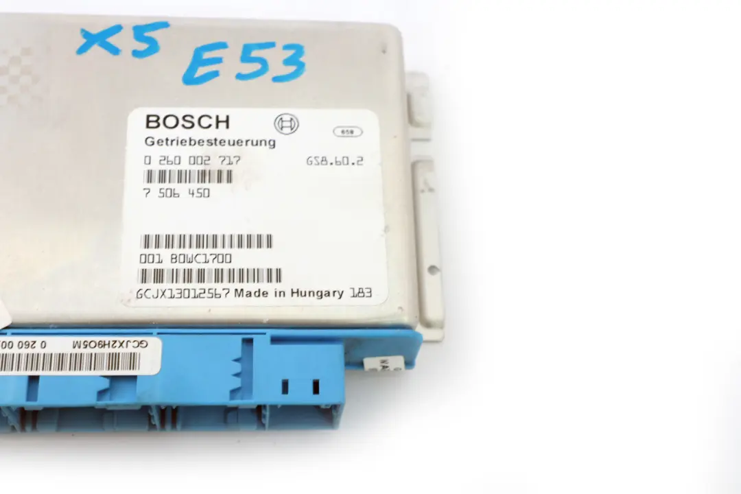 Gearbox Basic Control Unit EGS to BMW 5 7 X5 Series E38 E39 E53 Automatic with Part number 7506450 BMW 5 7 X5 Series E38 E39 E53 Automatic Gearbox Basic Control Unit EGS - SKU 7506450 - Part number 7506450