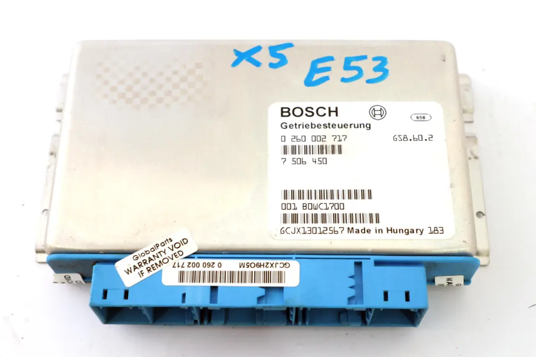 Gearbox Basic Control Unit EGS to BMW 5 7 X5 Series E38 E39 E53 Automatic with Part number 7506450 BMW 5 7 X5 Series E38 E39 E53 Automatic Gearbox Basic Control Unit EGS - SKU 7506450 - Part number 7506450
