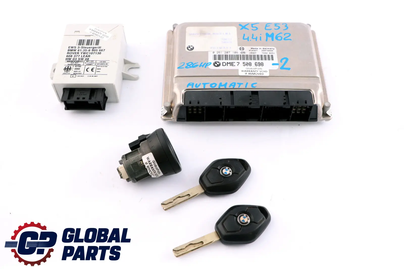 BMW X5 Series E53 4.4i M62 286HP ECU Kit DME+ EWS3 + 2 Keys 7508698 Automatic