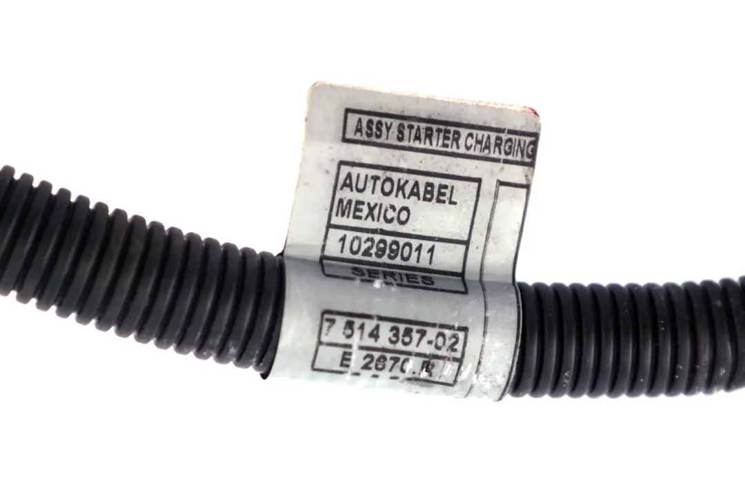 Cable Alternator Starter Base B to BMW Z4 E85 Roadster Cabrio with Part number 7514357 BMW Z4 E85 Roadster Cabrio Cable Alternator Starter Base B - SKU 7514357 - Part number 7514357