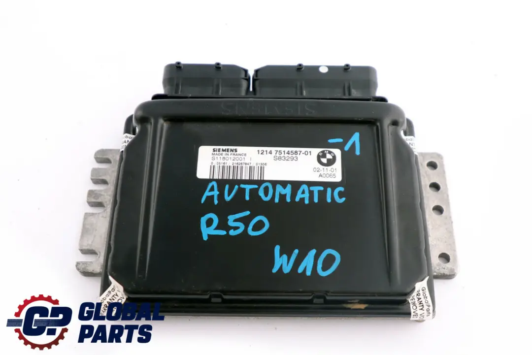 BMW Mini Cooper One R50 DME Petrol Engine Control Unit ECU Automatic - SKU 7514587-1 - Part number 7514587