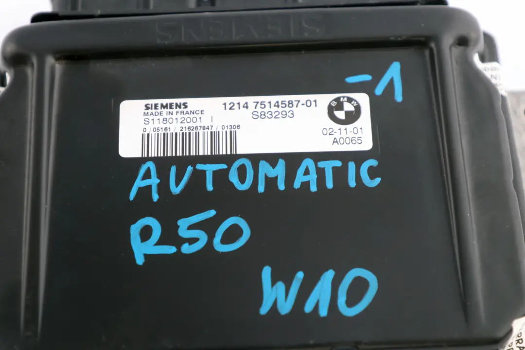 BMW Mini Cooper One R50 DME Petrol Engine Control Unit ECU Automatic - SKU 7514587-1 - Part number 7514587
