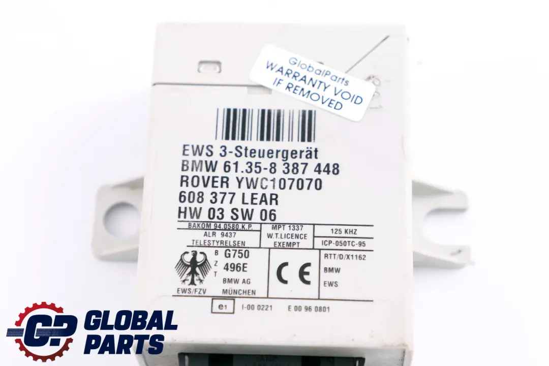 BMW MINI One 1.6i R50 W10 90HP Engine ECU Kit DME + EWS + Key Manual - SKU 7514587-3 - Part number 7514587