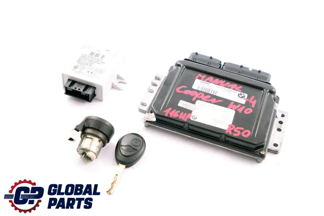 BMW MINI Cooper R50 W10 116HP Engine ECU Kit DME + EWS + Key Manual - SKU 7514587-4 - Part number 7514587