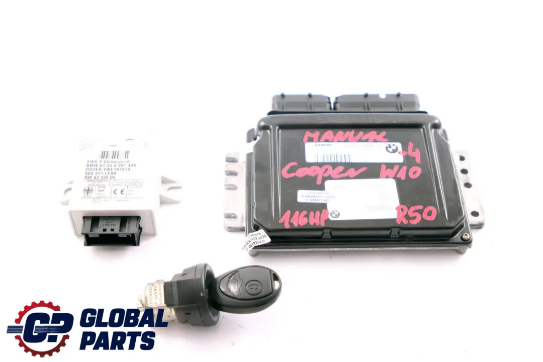 BMW MINI Cooper R50 W10 116HP Engine ECU Kit DME + EWS + Key Manual - SKU 7514587-4 - Part number 7514587
