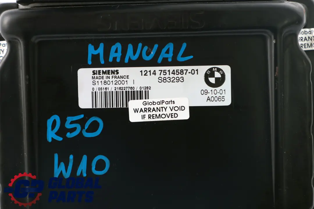 Komputer Sterownik Silnika ECU do Mini Cooper One R50 o numerze 7514587 Mini Cooper One R50 Komputer Sterownik Silnika ECU - SKU 7514587 - Numer Części 7514587