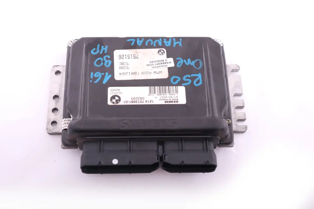 Control Unit DME Manual 7513981 to BMW Mini R50 One 1.6i Petrol Engine with Part number 7515126 BMW Mini R50 One 1.6i Petrol Engine Control Unit DME Manual 7513981 - SKU 7515126 - Part number 7515126