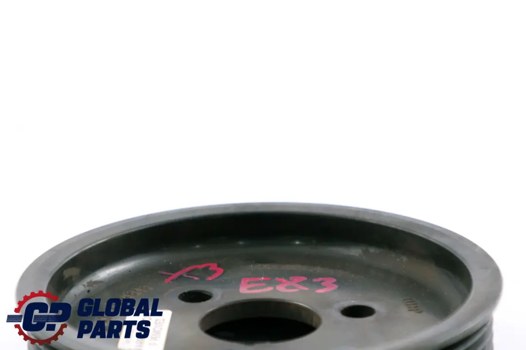 Steering Pump Pulley to BMW 5 6 7 X3 Series E60 E61 E63 E65 E66 E83 Power with Part number 7516848 BMW 5 6 7 X3 Series E60 E61 E63 E65 E66 E83 Power Steering Pump Pulley - SKU 7516848 - Part number 7516848