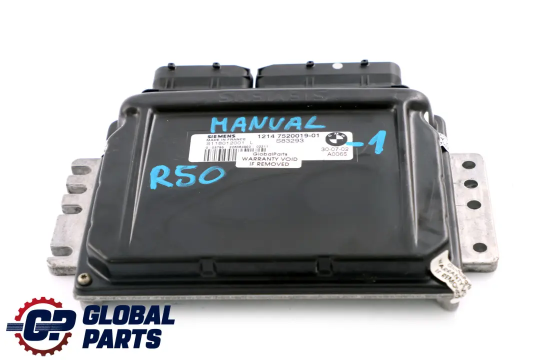 Mini Cooper One R50 Petrol W10 W11 Engine Control Unit DME Manual - SKU 7520019-1 - Part number 7520019