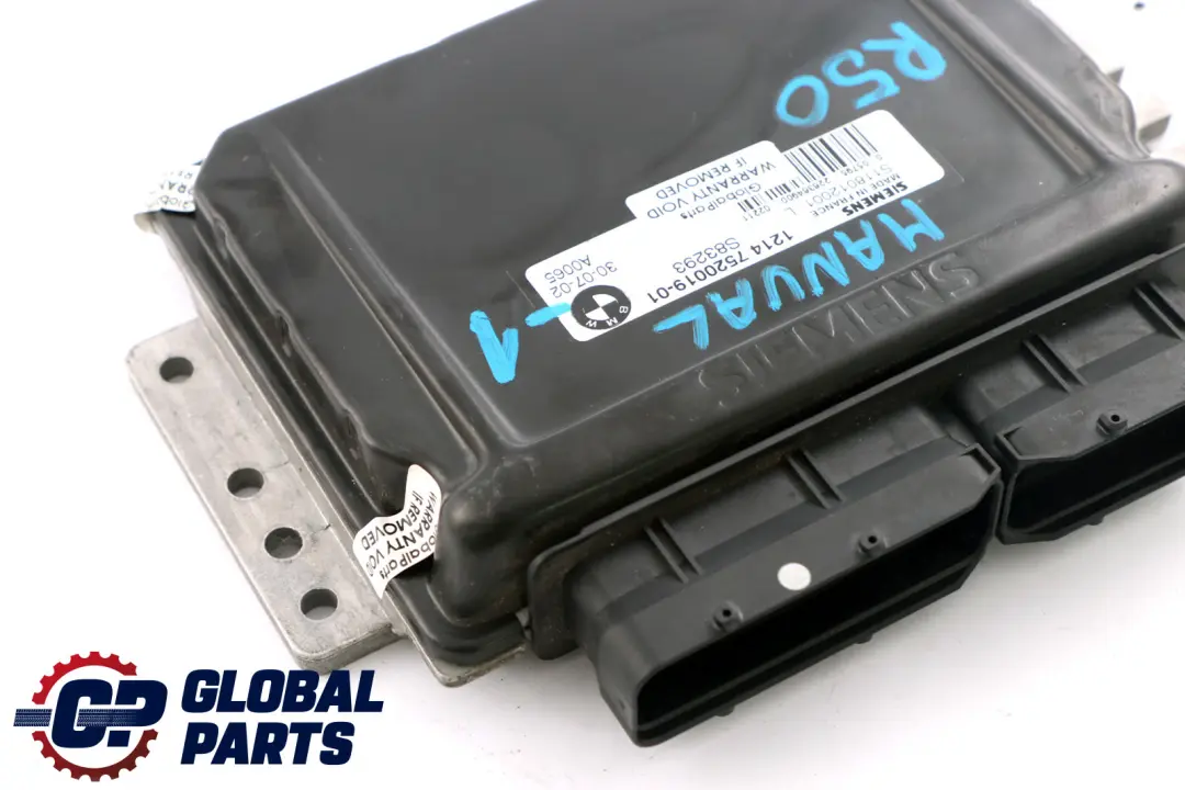 Benzina W10 W11 Centralina Motore DME Manuale per Mini Cooper One R50 con numero di parte 7520019 Mini Cooper One R50 Benzina W10 W11 Centralina Motore DME Manuale - SKU 7520019-1 - Numero di parte 7520019