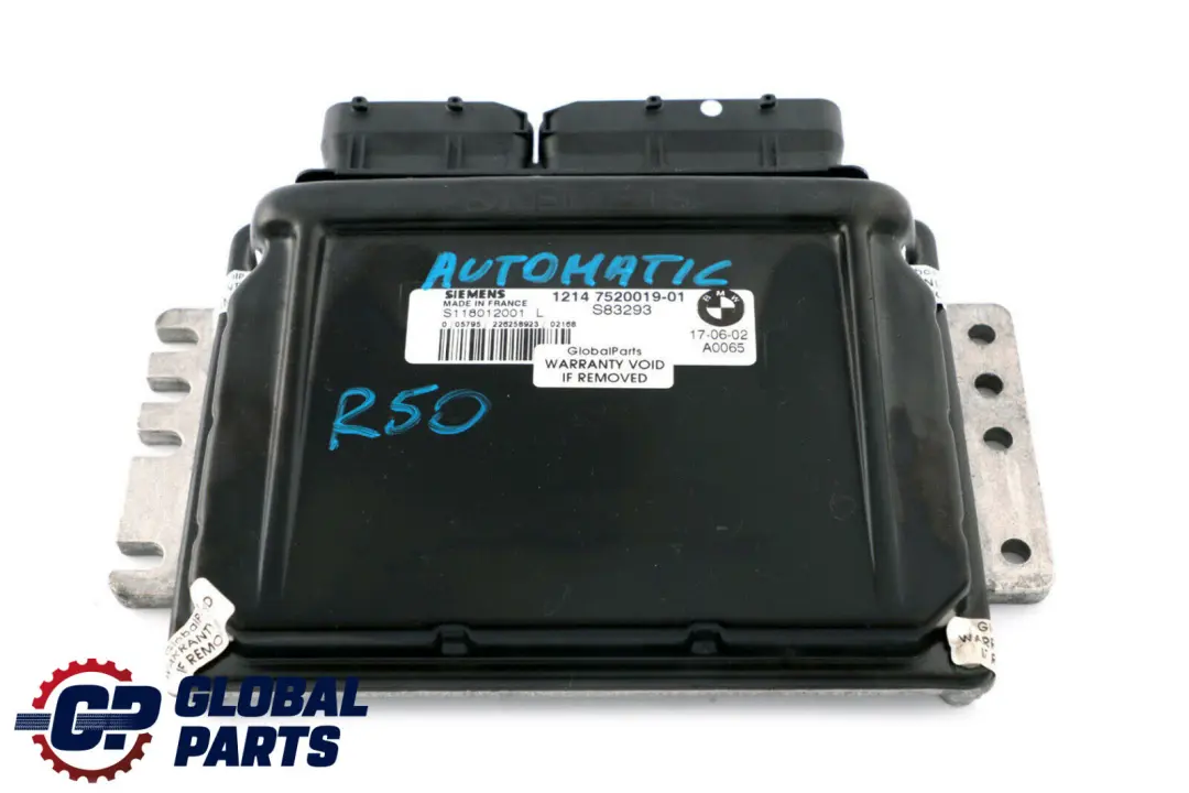 Control Unit DME Automatic Mini Cooper One R50 Petrol W10 W11 Engine - SKU 7520019 - Part number 7557395