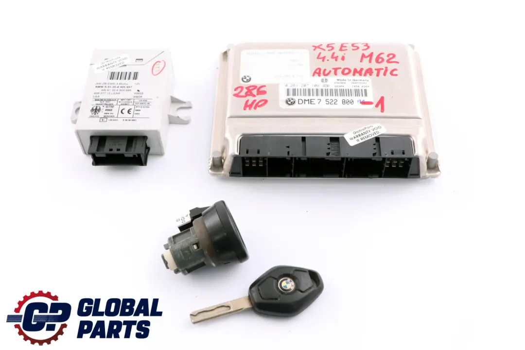 4.4i M62 286PS ECU Steuergerät DME + EWS3 + Schlüssel für BMW X5 er E53 mit Teilenummer 7522800 BMW X5 er E53 4.4i M62 286PS ECU Steuergerät DME + EWS3 + Schlüssel - SKU 7522800-1 - Teilenummer 7522800