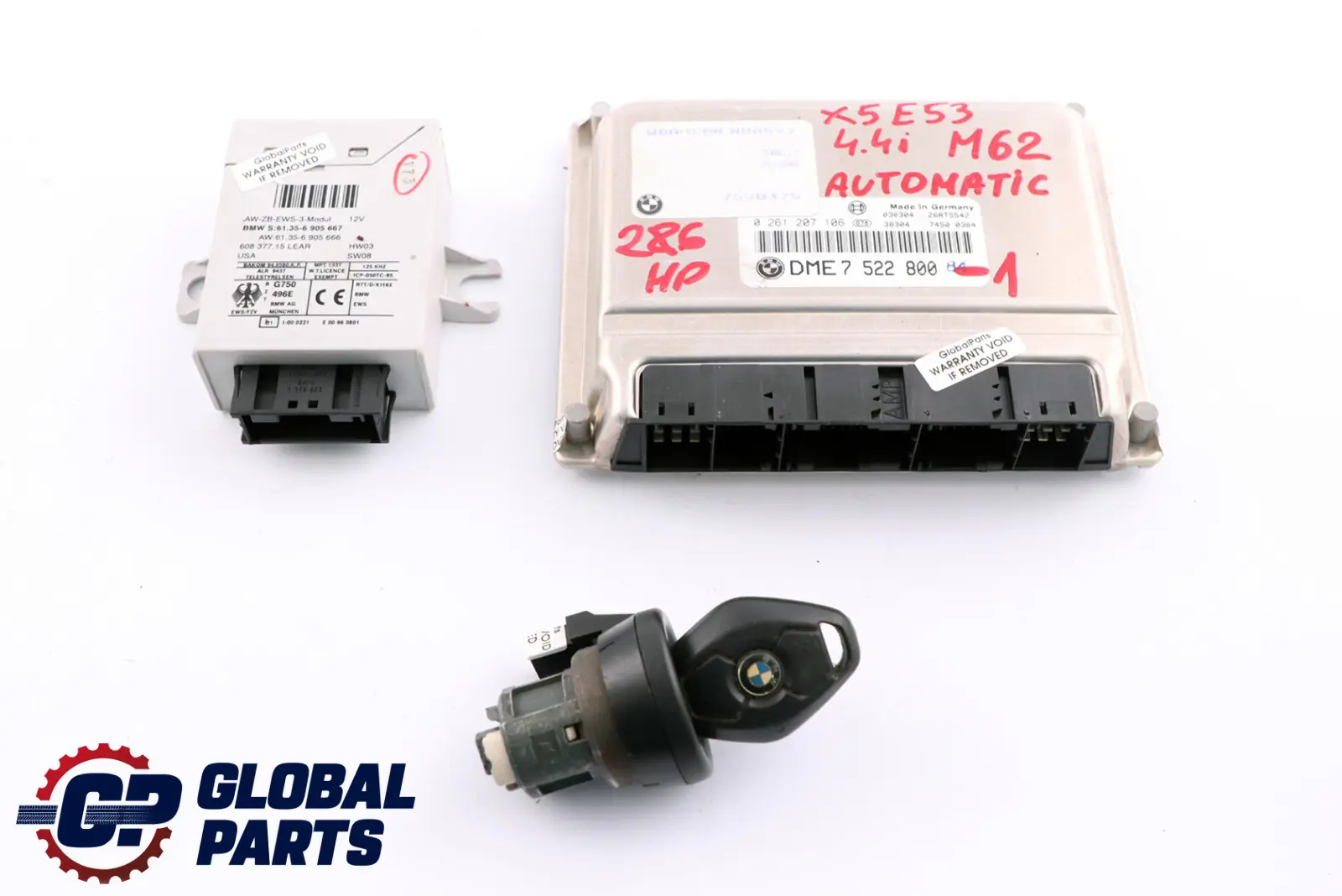 BMW X5 er E53 4.4i M62 286PS ECU Steuergerät 7522800 DME + EWS3 + Schlüssel