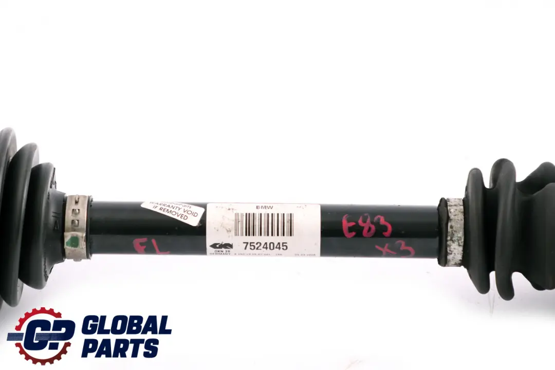 Front Axle Left N/S Output Drive Shaft Driveshaft to BMW X3 E83 with Part number 7524045 BMW X3 E83 Front Axle Left N/S Output Drive Shaft Driveshaft - SKU 7524045 - Part number 7524045