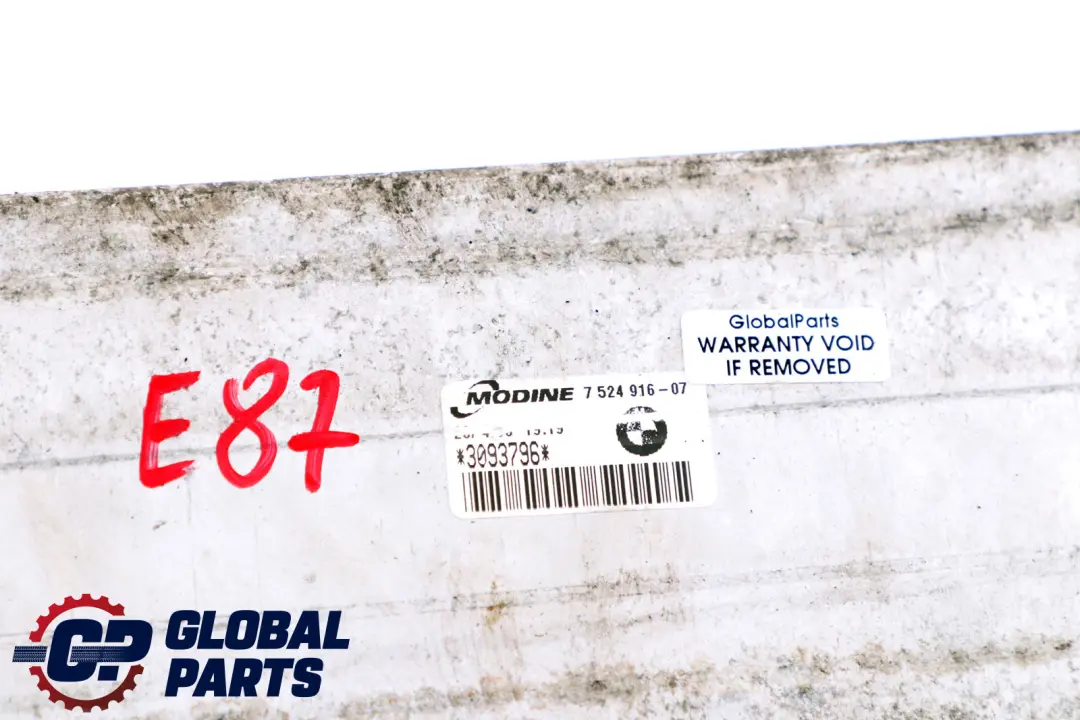 Charge Air Cooler Intercooler Radiator to BMW E81 E87 E90 E91 with Part number 7524916 BMW E81 E87 E90 E91 Charge Air Cooler Intercooler Radiator - SKU 7524916 - Part number 7524916