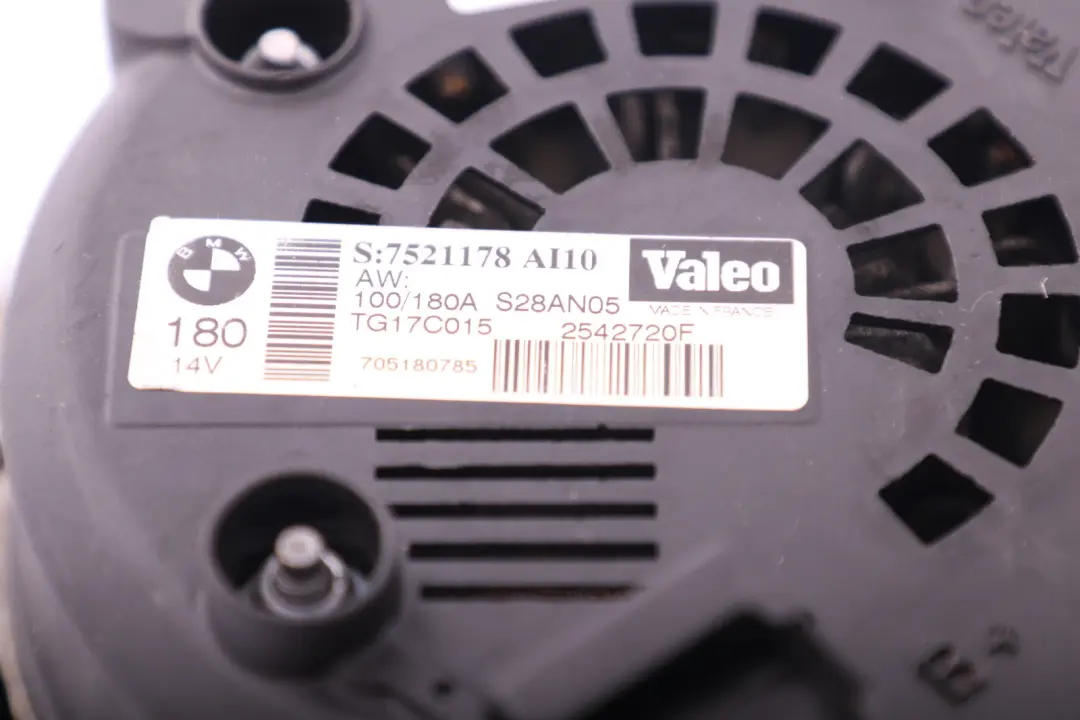 Alternator Generator VALEO 180A to BMW 1 3 5 7 Series E60 E61 E65 E87 E90 E91 LCI with Part number 7525376 BMW 1 3 5 7 Series E60 E61 E65 E87 E90 E91 LCI Alternator Generator VALEO 180A - SKU 7525376 - Part number 7525376