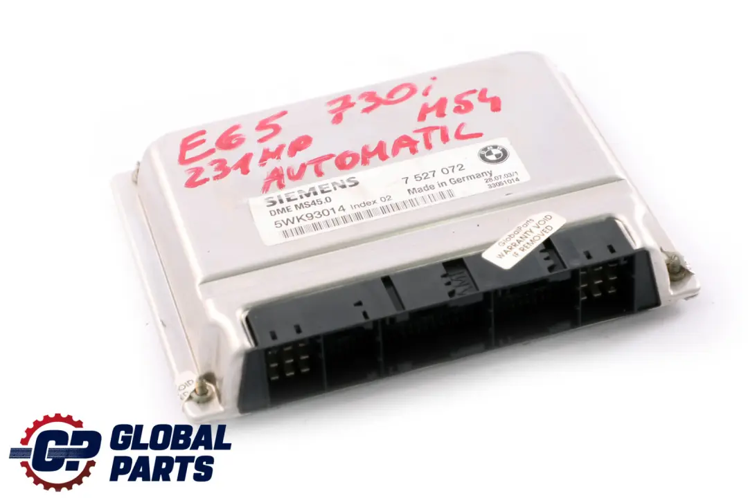 BMW E60 E65 Benzina 530i 730i M54 Centralina Motore DME Automatica - SKU 7527072 - Numero di parte 7527072