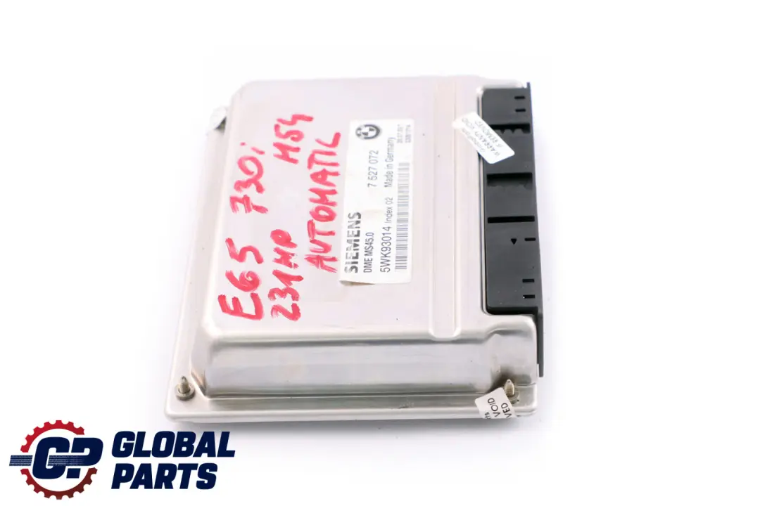 Gasolina 530i 730i M54 Unidad Control Motor DME Automático para BMW E60 E65 con número de pieza 7527072 BMW E60 E65 Gasolina 530i 730i M54 Unidad Control Motor DME Automático - SKU 7527072 - Número de pieza 7527072