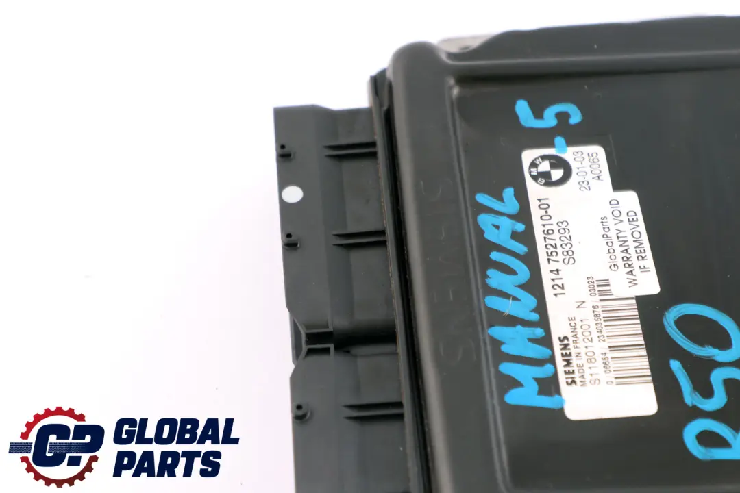 Moteur W10 Commande Dme Boite de Vitesse pour Mini Cooper One R50 R52 à propos du numéro de pièce 7527610 Mini Cooper One R50 R52 Moteur W10 Commande Dme Boite de Vitesse - SKU 7527610-5 - Numéro de pièce 7527610