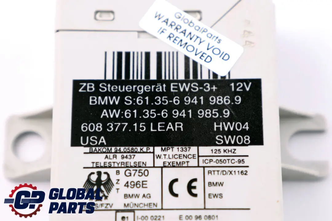 BMW X5 er E53 3.0i M54 231PS ECU Steuergerät DME + EWS3 + Schlüssel - SKU 7528050-1 - Teilenummer 7528050