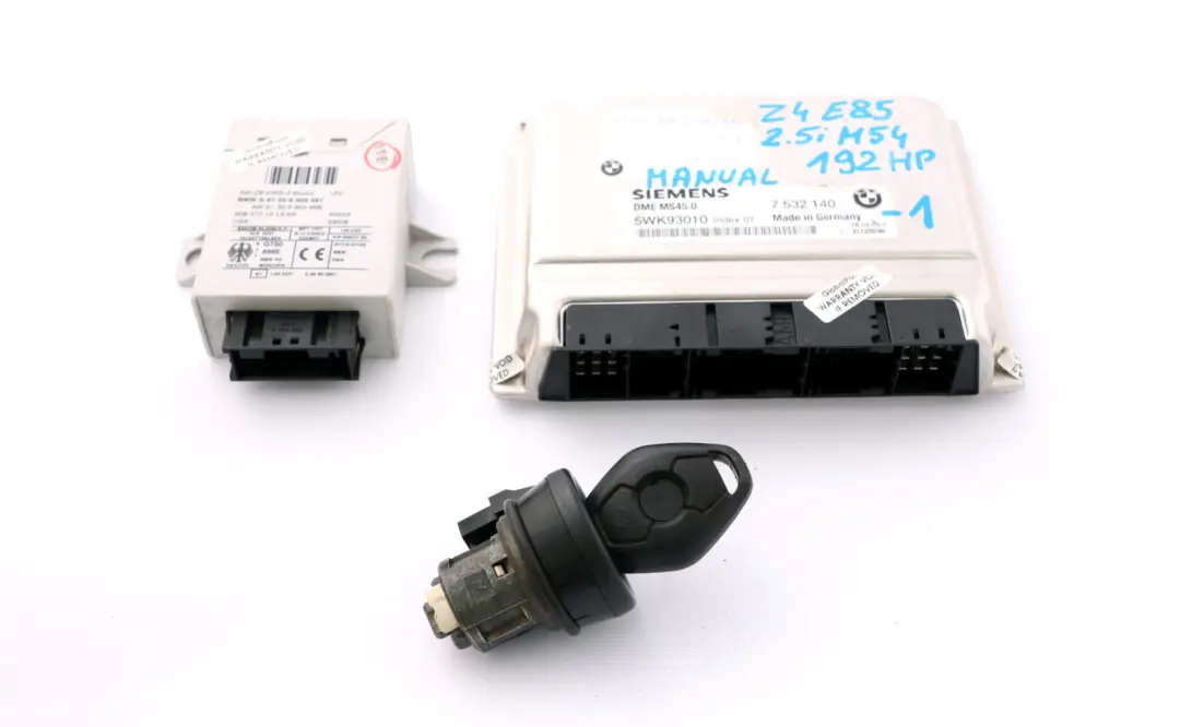 M54 192HP ECU Kit DME EWS3 + Key Manual to BMW Z4 Series E85 Roadster 2.5i with Part number 7532140 BMW Z4 Series E85 Roadster 2.5i M54 192HP ECU Kit DME EWS3 + Key Manual - SKU 7532140-1 - Part number 7532140