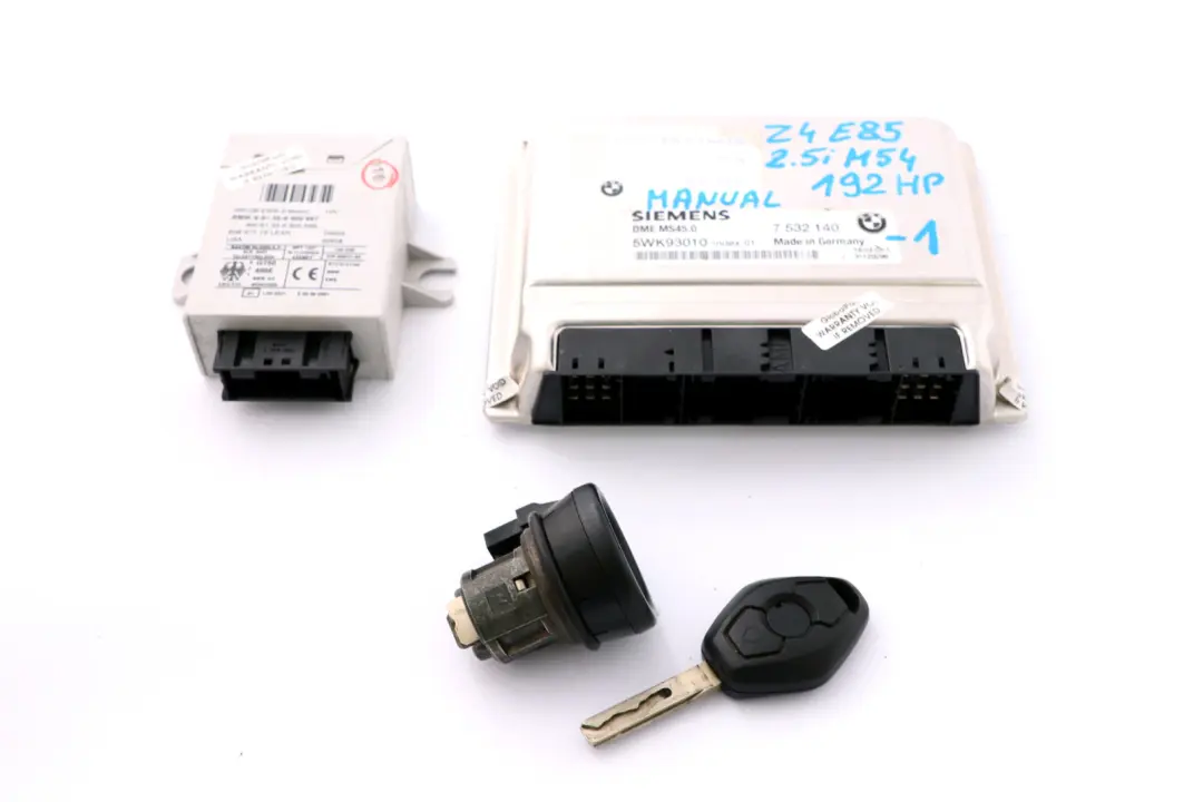 M54 192HP ECU Kit DME EWS3 + Key Manual to BMW Z4 Series E85 Roadster 2.5i with Part number 7532140 BMW Z4 Series E85 Roadster 2.5i M54 192HP ECU Kit DME EWS3 + Key Manual - SKU 7532140-1 - Part number 7532140