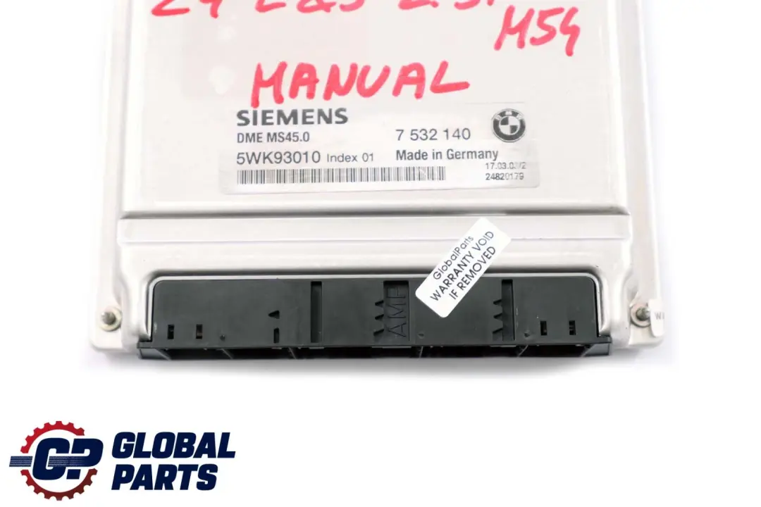 M54 ECU DME Control Unit Manual to BMW X3 E83 Z4 E85 2.2i 2.5i 3.0i Engine with Part number 7532140 BMW X3 E83 Z4 E85 2.2i 2.5i 3.0i Engine M54 ECU DME Control Unit Manual - SKU 7532140 - Part number 7532140
