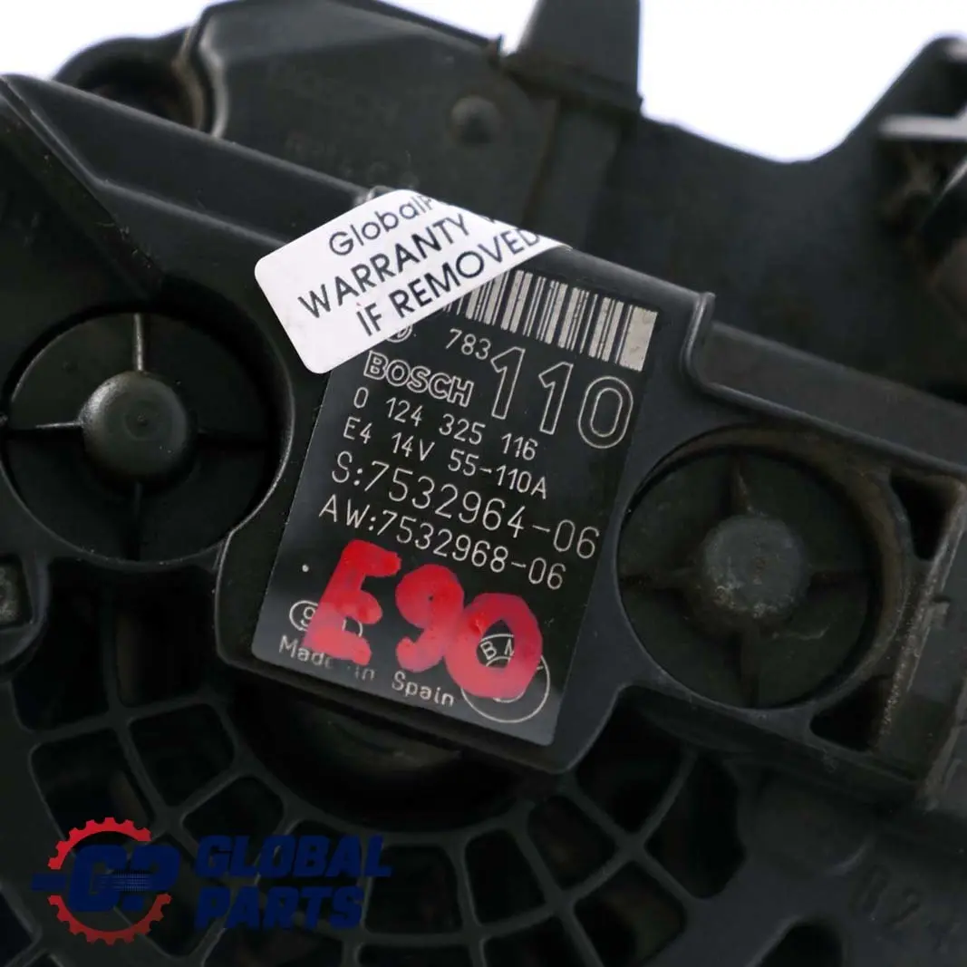BMW E46 E85 E87 E90 Petrol Alternator Generator BOSCH 110A - SKU 7532964 - Part number 7532964
