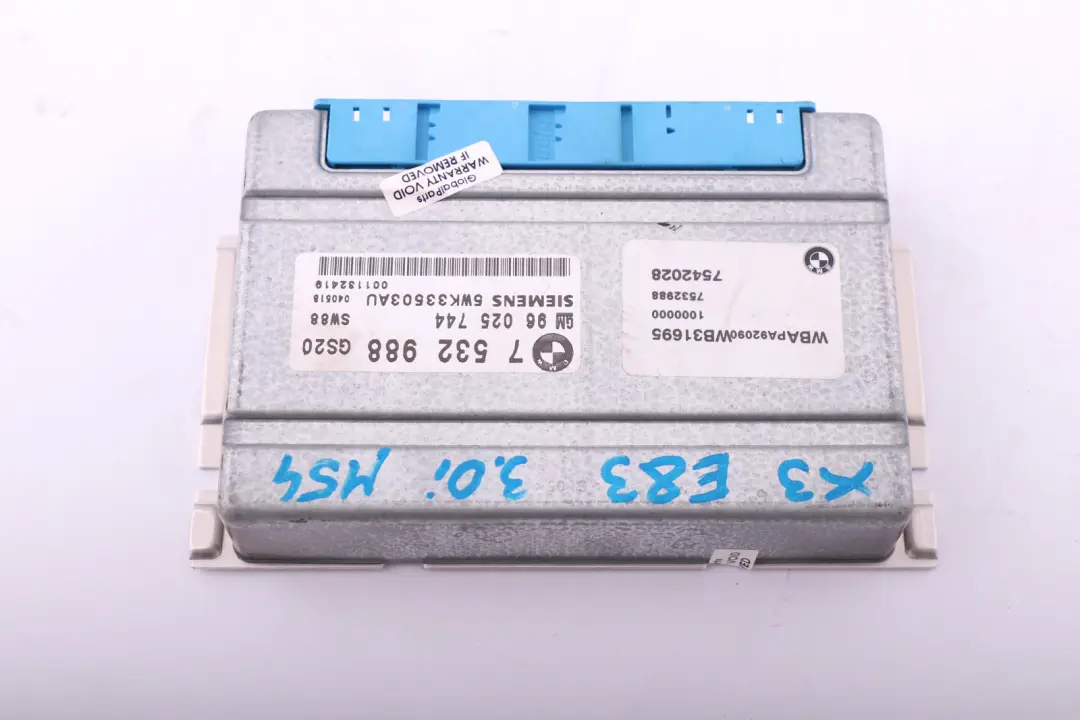 BMW X3 E83 3.0i M54 Automatique Appareil de Commande EGS Programme - SKU 7532988 - Numéro de pièce 7532988