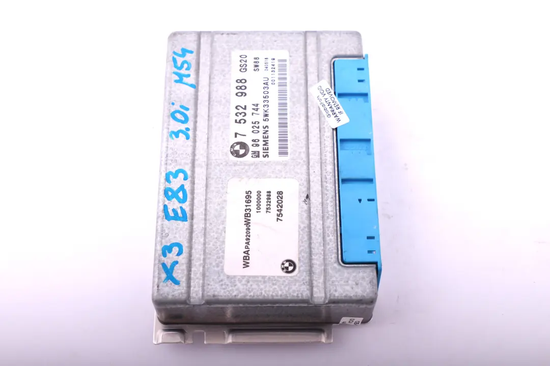 BMW X3 E83 3.0i M54 Automatique Appareil de Commande EGS Programme - SKU 7532988 - Numéro de pièce 7532988