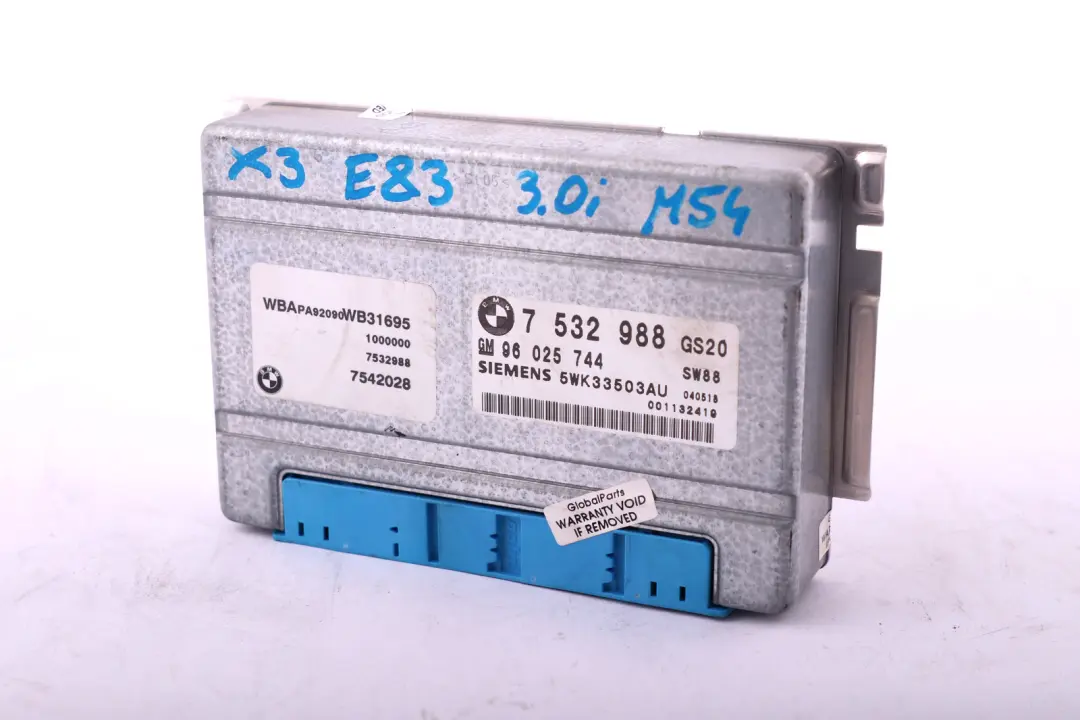 BMW X3 Series E83 3.0i M54 Automatic Gearbox Basic Control Unit EGS - SKU 7532988 - Part number 7532988
