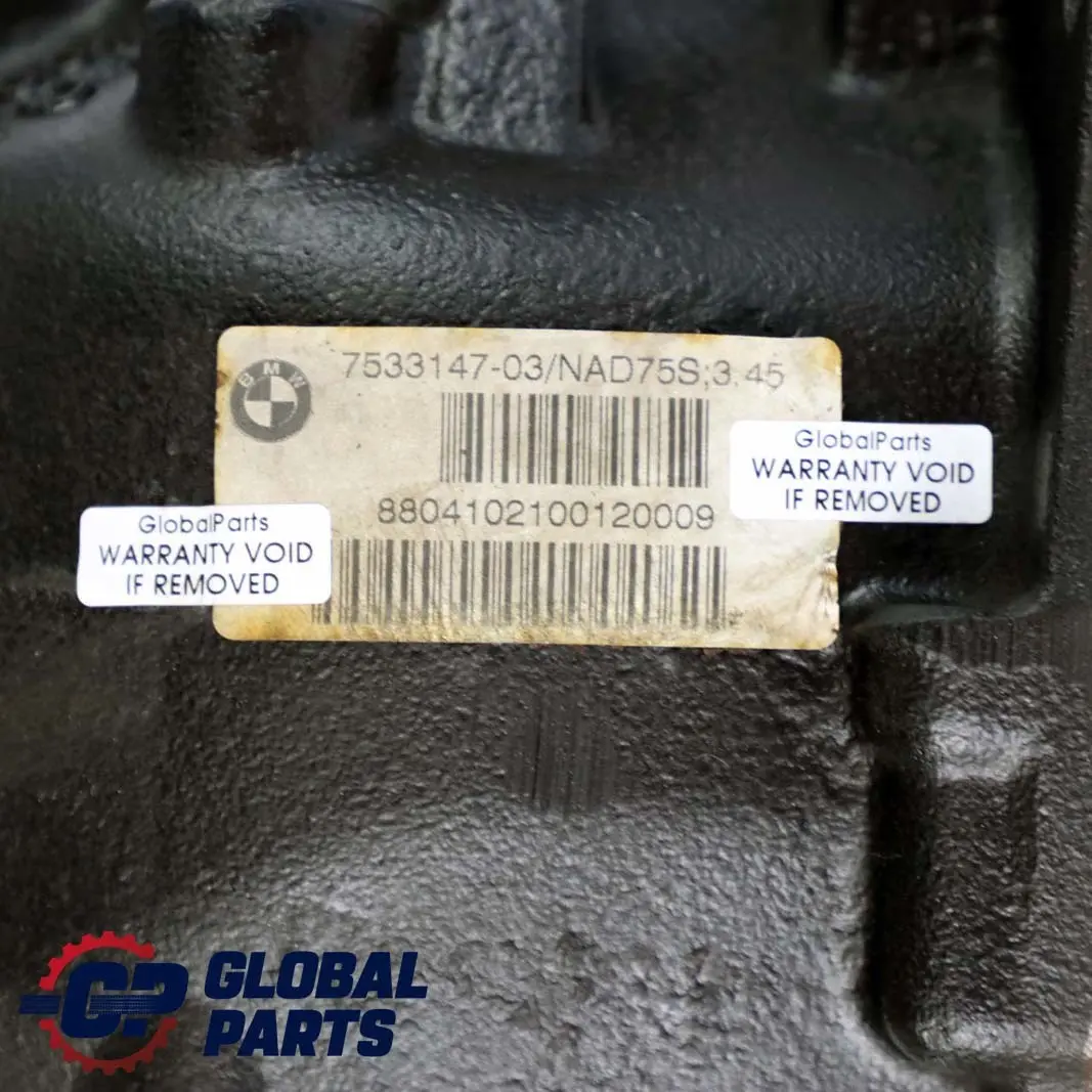 Differential Diff 3,45 Ratio WARRANTY to BMW 3 Series E46 Petrol Rear with Part number 7533147 BMW 3 Series E46 Petrol Rear Differential Diff 3,45 Ratio WARRANTY - SKU 7533148 - Part number 7533147