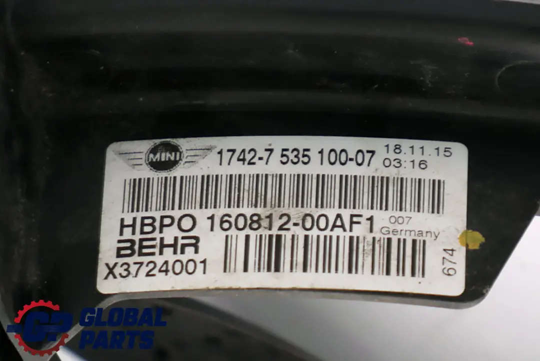 Mini Cooper R55 R56 R60 R61 Motor Refrigeracion Radiador Ventilador 350W - SKU 7535100 - Número de pieza 7535100