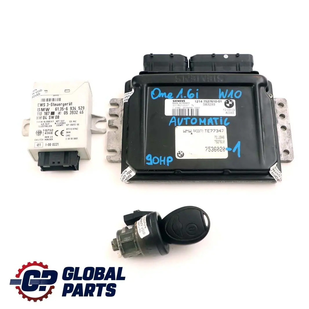 90HP Engine ECU KIT DME 7527610 + Key Automatic to MINI One R50 1.6i W10 with Part number 7536020 MINI One R50 1.6i W10 90HP Engine ECU KIT DME 7527610 + Key Automatic - SKU 7536020-1 - Part number 7536020