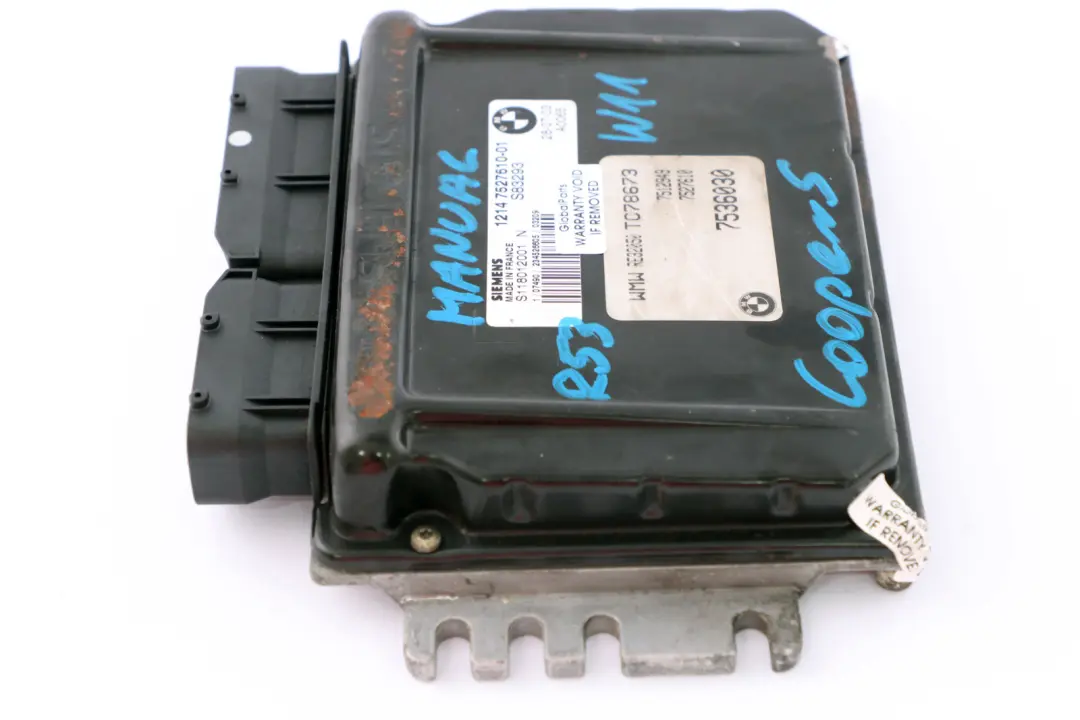Mini Cooper S R53 Petrol W11 Engine Control Unit ECU DME Manual 7527610 - SKU 7536030 - Part number 7536030