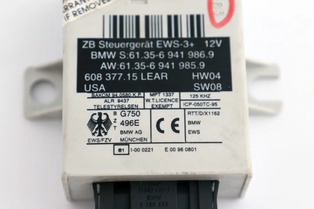 BMW Z4 Series E85 Roadster 2.2i M54 170HP ECU Kit DME + EWS3 + 2 Keys Manual - SKU 7537804-1 - Part number 7537804