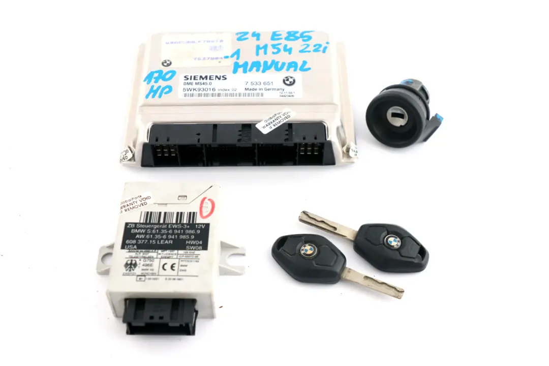 M54 170HP Steuergerät DME EWS3 2 Schlüssel Manual für BMW Z4 er E85 Roadster 2.2i mit Teilenummer 7537804 BMW Z4 er E85 Roadster 2.2i M54 170HP Steuergerät DME EWS3 2 Schlüssel Manual - SKU 7537804-1 - Teilenummer 7537804