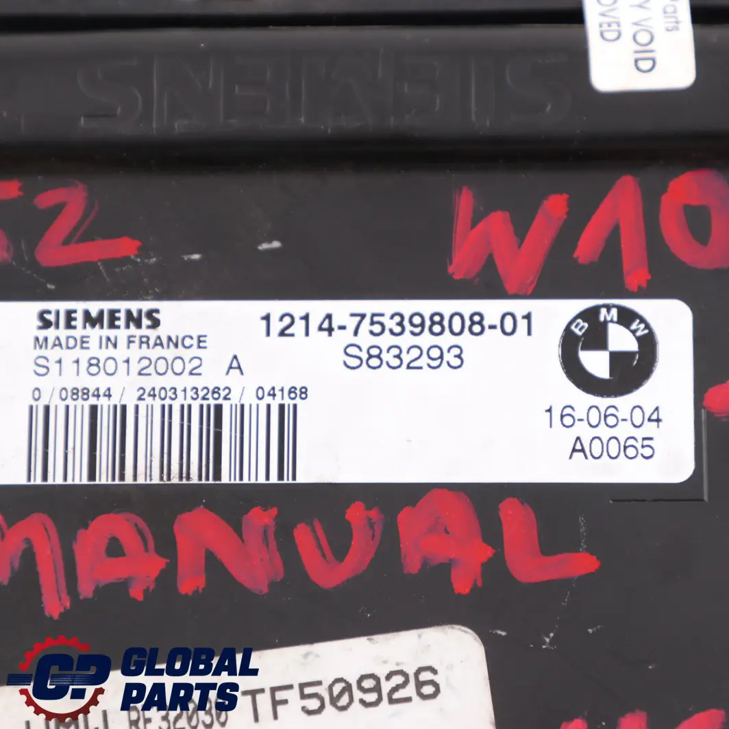 MINI Cooper R50 R52 1.6i W10 116HP Engine ECU Kit DME EWS Key Manual - SKU 7539808-1 - Part number 7539808