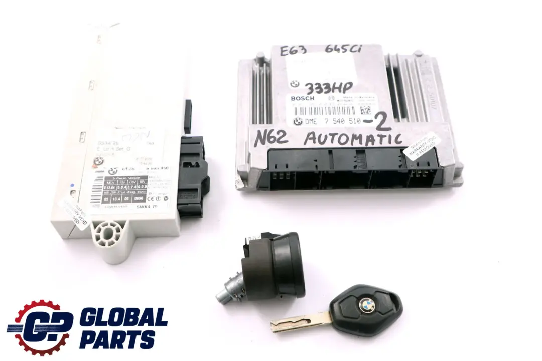 BMW 5 6 Series E60 E63 545i 645Ci N62 Engine ECU KIT DME + CAS2 + Key - SKU 7540510-2 - Part number 7540510