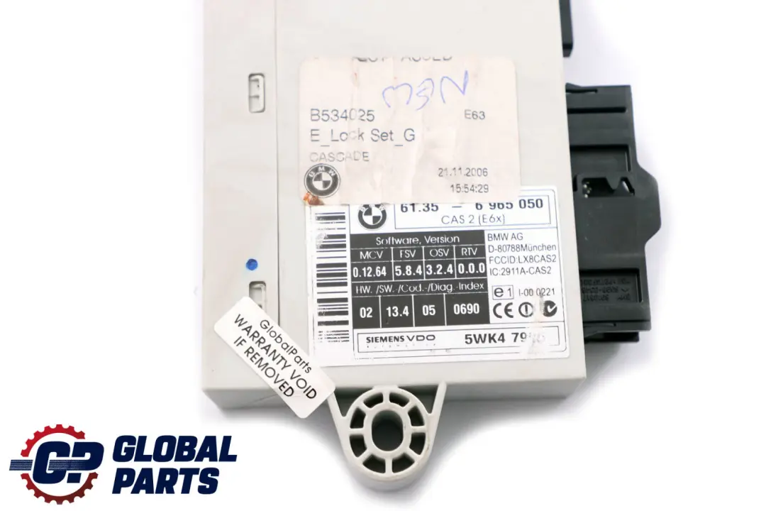 BMW 5 6 Series E60 E63 545i 645Ci N62 Engine ECU KIT DME + CAS2 + Key - SKU 7540510-2 - Part number 7540510