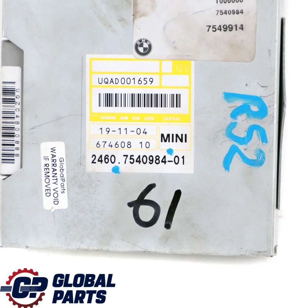 Gearbox Basic Control Unit EGS to Mini Cooper S R52 R53 Automatic with Part number 7540984 Mini Cooper S R52 R53 Automatic Gearbox Basic Control Unit EGS - SKU 7540984 - Part number 7540984